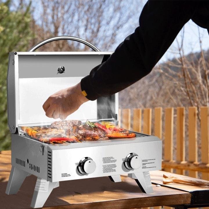 20k-btu-Heavy Duty Portable Outdoor Gas Propane Tabletop BBQ Gill