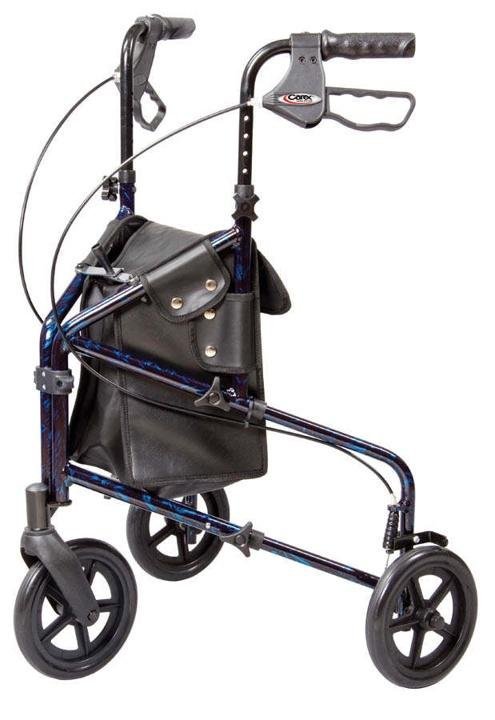 carex-3 Wheel Walker for Seniors, Foldable, Rollator Walker with Three Wheels, Height Adjustable Handles