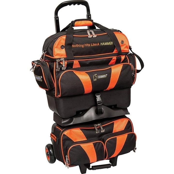 hammer-premium-Stackable 4-Ball Roller Bowling Bag, Black