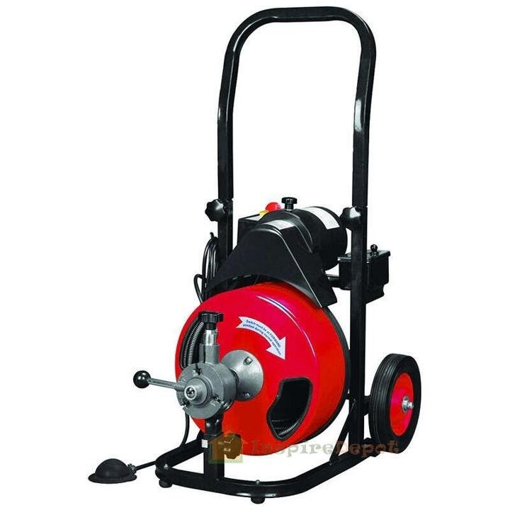 Commercial-sewer-snake-drain cleaner auger 50 ft long 1/2∩∩ w/4 different heads