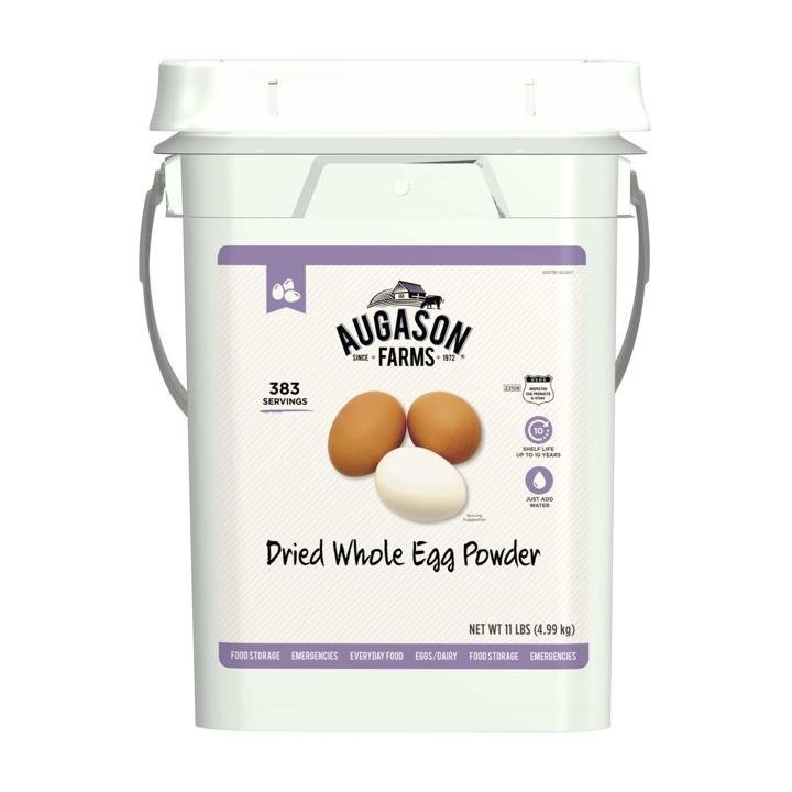 augason-farms-Dried Whole Egg Powder Emergency Food Supply 11 Pound 4-Gallon Pail 383 Servings