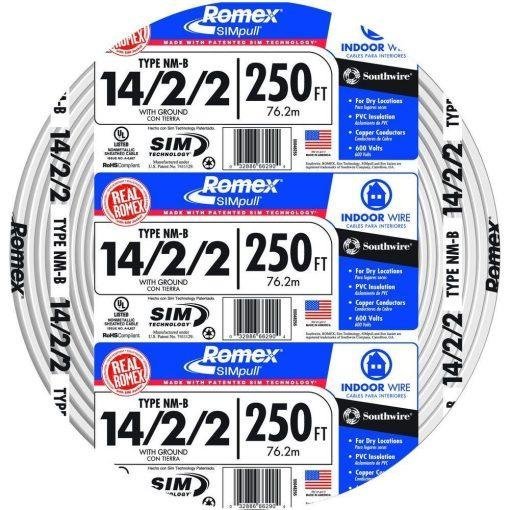 250 ft. 14/2/2 Solid CU NM-B W/G Wire