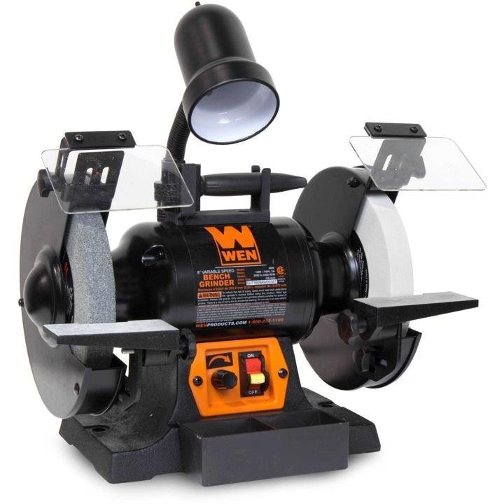 wen-5-Amp 8-Inch Variable Speed Bench Grinder With Work Light, 4280