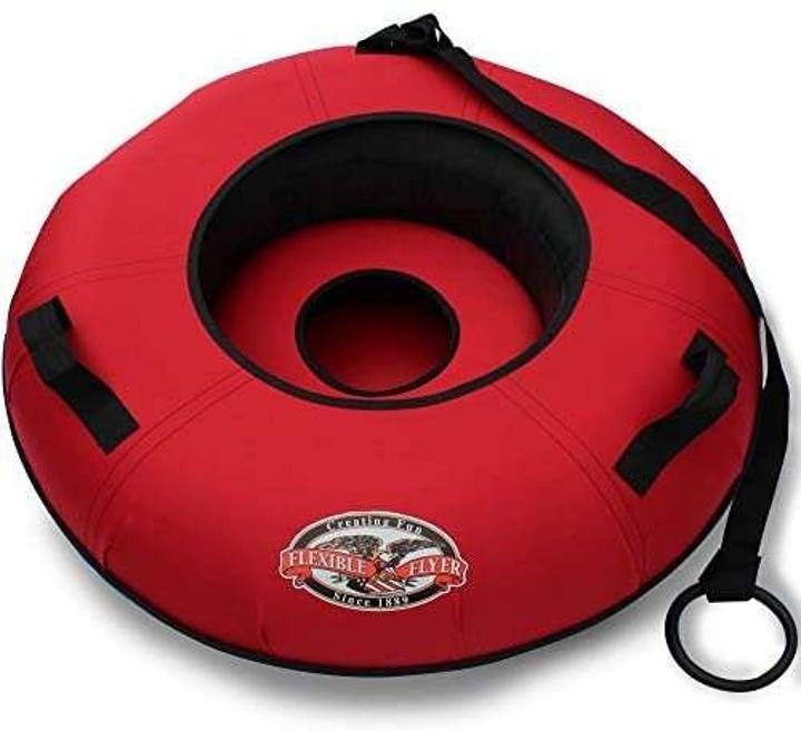 flexible-flyer-Heavy-Duty Commercial Snow Tube. Hard Plastic Bottom Inflatable Adult Sled