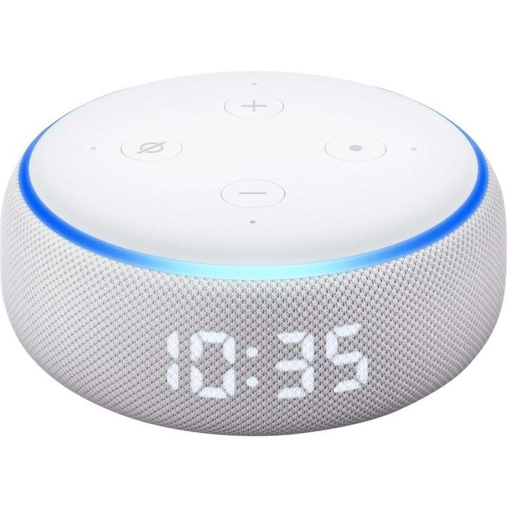 amazon-Echo Dot (3rd Gen) with Clock – Sandstone