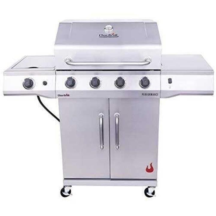 char-broil-463354021-performance-4-Burner Cabinet Style Liquid Propane Gas Grill, Stainless Steel