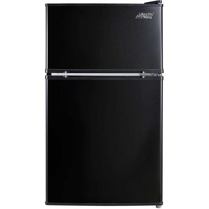 arctic-king-3.2 Cu ft Two Door Mini Fridge with Freezer, Black