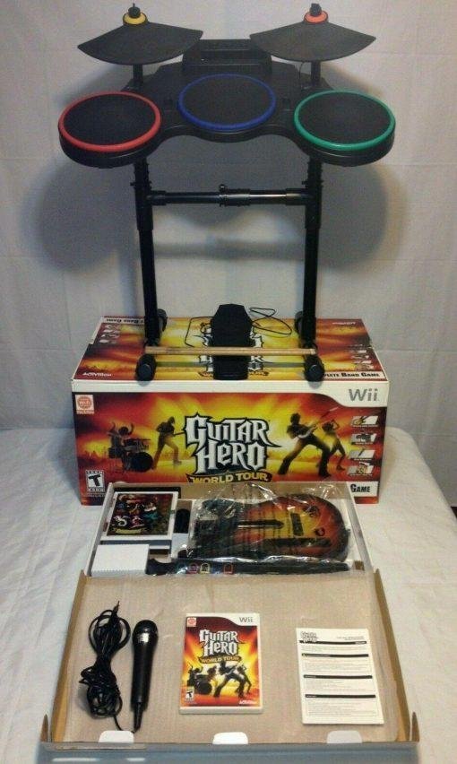 Guitar Hero World Tour Complete Band Game Bundle CIB Video Game Wii