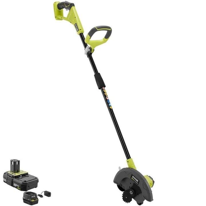 ryobi-one-9 in. 18-Volt Lithium-Ion Cordless Edger – 2.0 Ah Battery and Charger Included