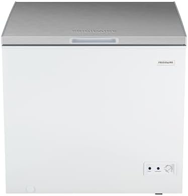 Chest Deep Freezer, 7 Cu. Ft. Capacity, Shiny Stainless Steel Top Lid Design-Adjustable Thermostat-Removable Vinyl Coated Wire Basket-Easy Defrost Drain- Garage Ready