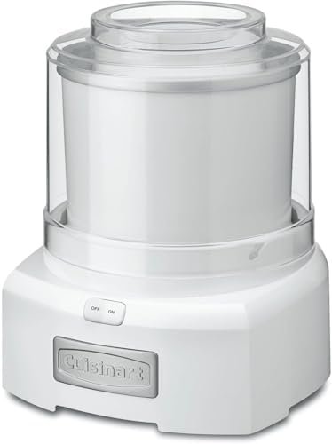 Ice Cream Maker Machine, 1.5 Quart Double Insulated Machine, Sorbet and Frozen Yogurt Maker, Ready in 20 Minutes, White