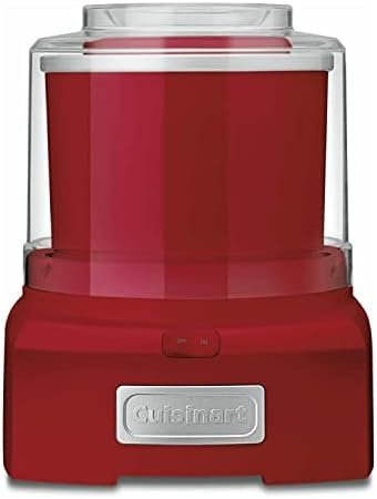 Ice Cream Maker Machine, 1.5 Quart Double Insulated Machine, Sorbet and Frozen Yogurt Maker, Ready in 20 Minutes, Red