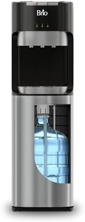 Bottom Loading Water Cooler Dispenser for 5 Gallon Bottles - 3 Temperatures with Hot, Room & Cold Spouts, Child Safety Lock, LED Display with Empty Bottle Alert, Stainless Steel