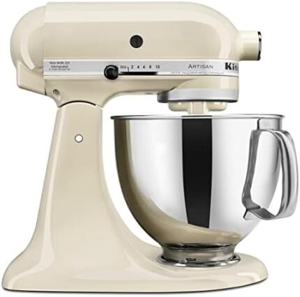 5 Quart Tilt Head Stand Mixer with Pouring Shield, Almond Cream