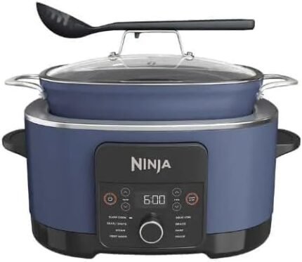 8-in-1 PossibleCooker PRO Multi-Cooker 8.5 Quart, Electric Slow Cooker and Rice Cooker Combo for Home and Kitchen, Nonstick Pot for Cooking Soups Stews and One-Pot Meals (Blue)