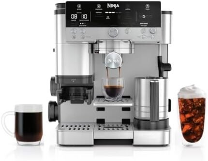 3-in-1 Espresso, Drip Coffee and Cold Brew Machine | Intergrated Coffee Grinder, Milk Frother, Assisted Tamper & Built-In Espresso Accessory Storage | Stainless Steel
