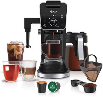 Hot and Iced Coffee Maker, Single Serve Coffee Maker and Drip Coffee Machine, DualBrew Pro Specialty 12-Cup with K-Cup Combo, Includes Permanent Filter