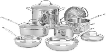 Stainless Steel 11-Piece Set Chef's-Classic-Stainless-Cookware-Collection