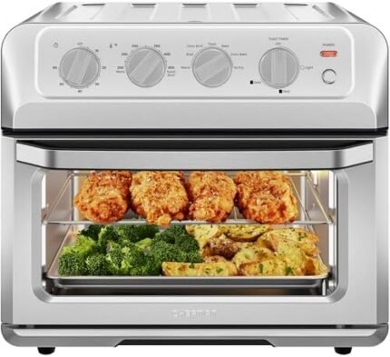Air Fryer Toaster Oven Combo, 7-In-1 Convection Countertop 20 Qt fryer, Cook a 10 Inch Pizza, Fry 2 lb. of Chicken Wings, Toast, Broil, Auto Shutoff, Stainless