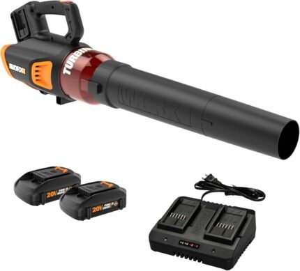 Cordless Leaf Blower, Electric Blower for Lawn Care wth Brushless Motor, 2 × 2.5 Ah Batteries & Charger Included