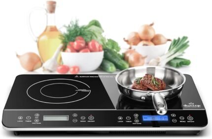 Portable Double Induction Cooktop 1800W Digital Electric Countertop Burner Sensor Touch Stove