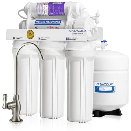 Reverse Osmosis Water Filter, Alkaline 6-Stage RO System, pH+ Remineralization for Natural Spring Taste, Under Sink Filter WQA Certified to Remove 1K+ Impurities, 90 GPD