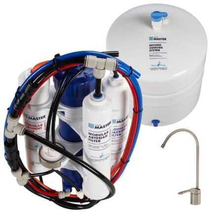 Artesian Full Contact Reverse Osmosis System, 7-stages, Patented 2-Pass Alkaline Remineralization, Fast 4.5s Fill Rate, 8.5” catalytic carbon