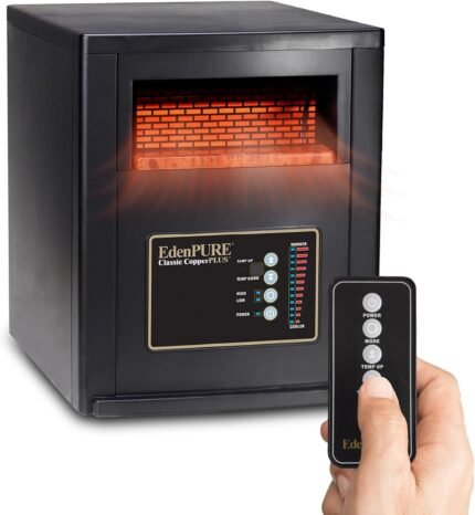 Infrared Heater — 1500 W Energy-Efficient Zone Heater for Large Rooms up to 1000 sq ft — Quiet Operation, Cool-Touch Safety, Portable Comfort for Home, Bedroom or Office