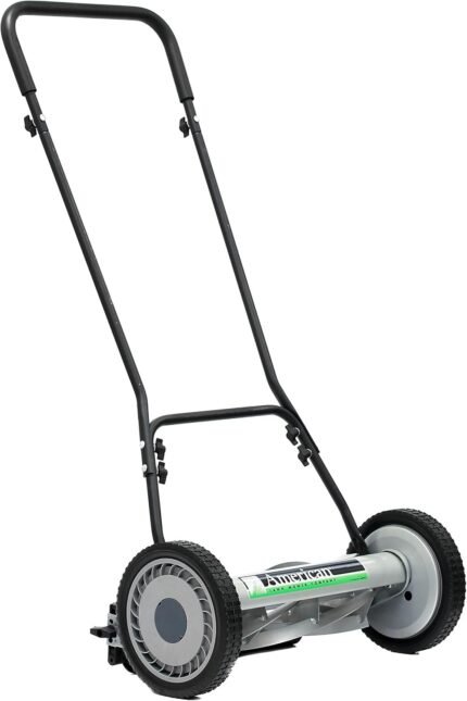 18-Inch 5-Blade Push Reel Lawn Mower, 18-Inch, 5-Blade, Black