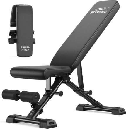 Adjustable Weight Bench, 800LBS Workout Bench Foldable for Home Gym, 90° to -30° FID and 30in Extended Backrest for Bench Press Strength Training Exercise