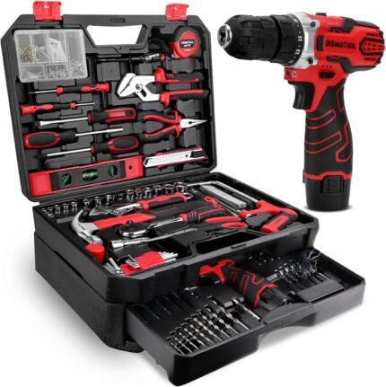 276-Piece Tool Set Kit - Tool kit with 12V Cordless Power Drill Driver Toolbox Storage Case with Drawer, Drill Set Perfect for Homeowner, Diyer, Handyman