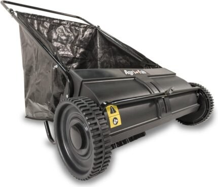 26" Push Behind Lawn Sweeper, 7 cu. ft Hopper Bag Capacity; Leaf & Grass Catcher, with Adjustable