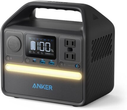 Portable Power Station Upgraded with LiFePO4 Battery, 256Wh 6-Port PowerHouse, 300W (Peak 600W) Solar Generator (Solar Panel Optional), 2 AC Outlets, 60W USB-C PD Output, Outdoor