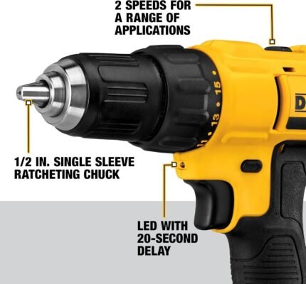 20V Max Cordless Drill Driver Set, 2 Speed, High Performance Motor, Includes 2 XR 1.3Ah Li-Ion Batteries, Charger and Contractor Bag