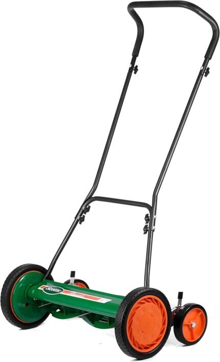 20-Inch 5-Blade Classic Push Reel Lawn Mower, Green
