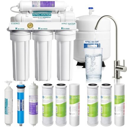 pH+ 75 GPD 6-Stage WQA Certified Ultra Safe Reverse Osmosis Drinking Water Filter System, with Extra High Capacity Pre-Filter Set Stage 1-3
