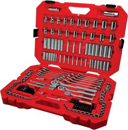 159 Piece Socket Wrench Set Mechanics Tools 1/4-in., 3/8-in., and 1/2-in(, 6 Point and 12 Point