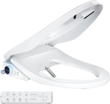 Elongated Electric Bidet Toilet Seat with Instant Warm Water & Dryer, Wireless Remote Bidet