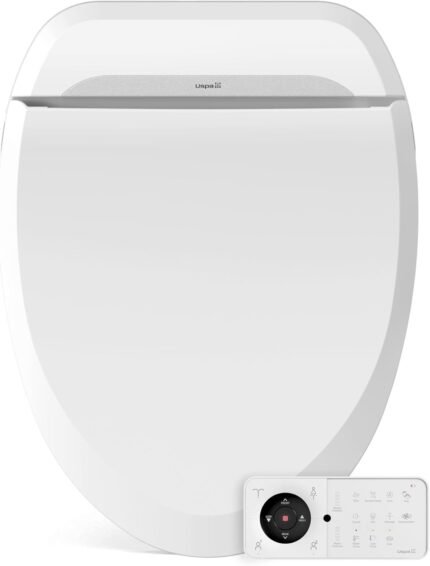 Elongated Electric Bidet Toilet Seat with Warm Water & Dryer, Wireless Remote Bidet