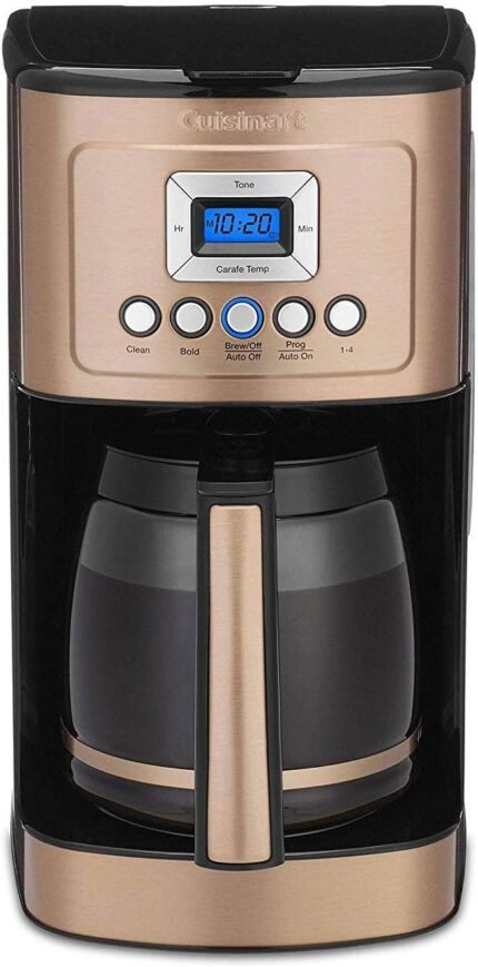 Coffee Maker, 14-Cup Glass Carafe, Fully Automatic for Brew Strength Control & 1-4 Cup Setting, Stainless Steel, Copper