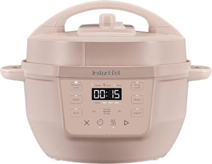 Mini 7-in-1 Multi-Cooker, Pressure Cooker, Slow cook, Sauté, Steam, Rice Maker, Yogurt, & Warmer, Rosewater, 4 Quarts