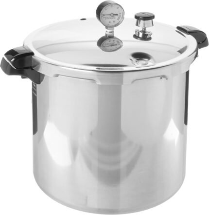 23-Quart Induction Compatible Pressure Canner, Silver, Aluminum