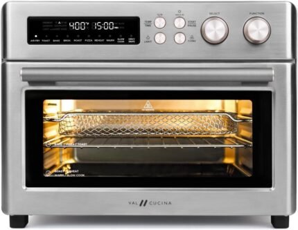 26.3QT 10-in-1 Air Fryer Toaster Oven, Infrared Heating + True Convection, Extra Large Countertop Convection Oven, Brushed Stainless Steel