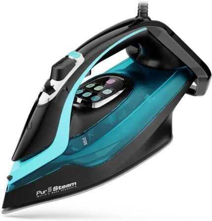 1750W Steam Iron, Digital Temp Control & LED Display, Ceramic Soleplate, Adjustable Steam, Self-Clean, Anti-Calc, Anti-Drip, Auto Shut-Off
