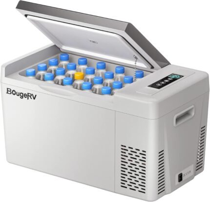 23 Quart Portable Refrigerator Freezer 12V/24V DC & 110-240V AC Compressor Cooler Grey