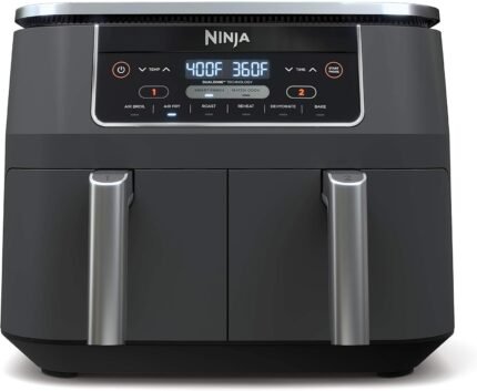 8QT 6-in-1 Dual Basket Air Fryer, Independent Zones, Smart Finish & Match Cook