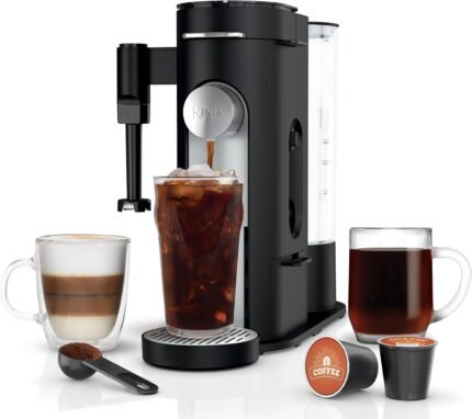Coffee Maker | Single Serve |Brew with Coffee Pods & Grounds| Compatible with K-Cup Coffee Pods | 4 Brew Styles, up to 24oz Cup Sizes & 56oz Removable Reservoir | Black