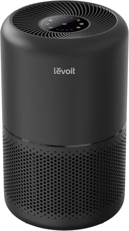 Air Purifier for Home Allergens Pet Hair in Bedroom, 3-in-1 Filter with Sleep Mode, Remove Dust Smoke Odor, Black