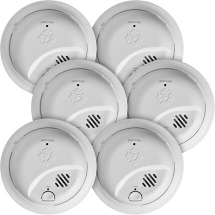 Hardwire Interconnect Smoke Alarm with Battery Backup, 6-Pack