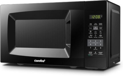 Countertop Microwave Oven with Sound On/Off, ECO Mode and Easy One-Touch Buttons, 0.7cu.ft, 700W, Black